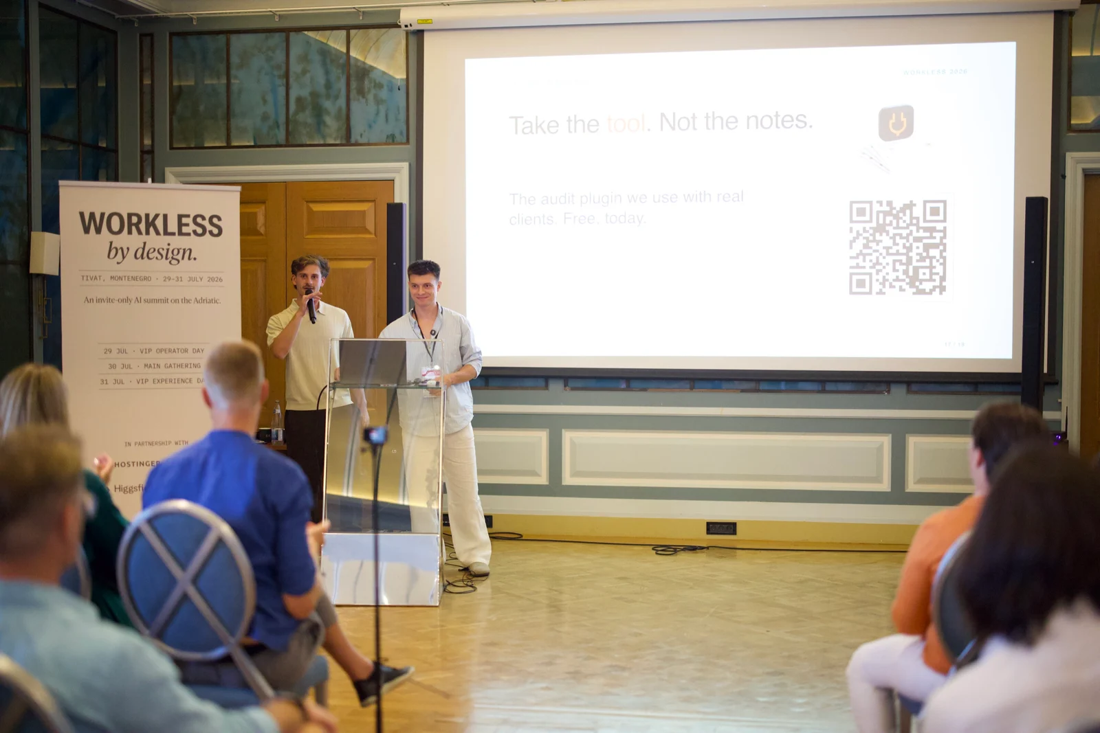 Bo and Adam presenting together at Workless